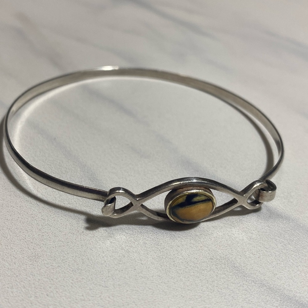 Agate yellow‎ bracelet sterling silver 925